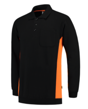Tricorp Polosweater Bicolor Borstzak - zwart/oranje