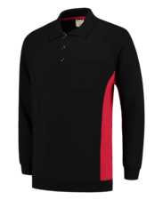Tricorp Polosweater Bicolor Borstzak - zwart/rood
