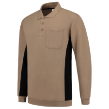 Tricorp Polosweater Bicolor Borstzak - khaki/zwart